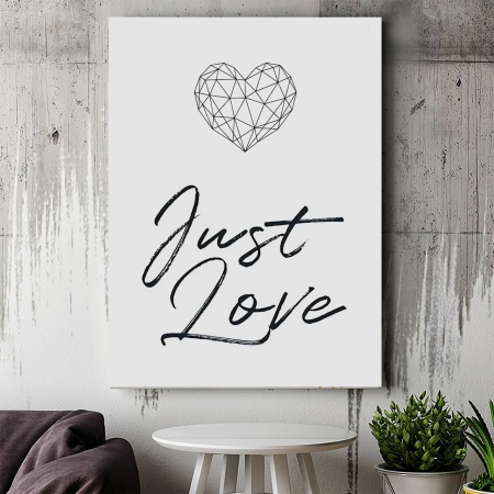 Tablou Canvas Inspirațional - Just Love (diamond heart) - Img 4