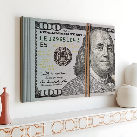 Tablou Canvas Inspirațional - Stack of Money - Img 3