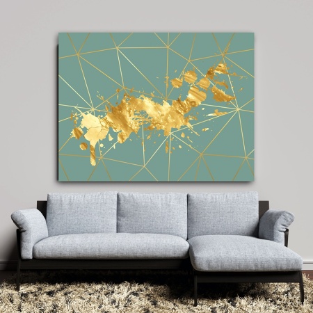 Tablou canvas - Light Blue and Gold (ZAZ 008) - Img 4