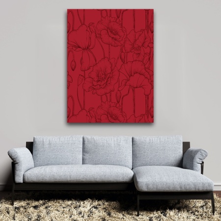 Tablou canvas - Maci schitati pe fundal rosu (Floral 175) - Img 6