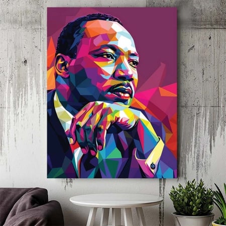 Tablou Canvas - Martin Luther King Polygonal Portrait - Img 8