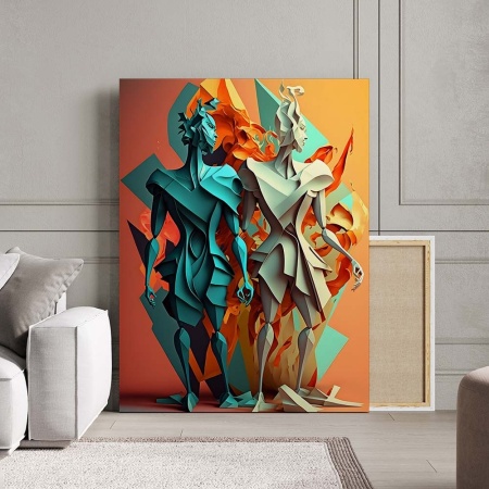 Tablou Canvas Modern Abstract - 3D Quilling couple - Img 3