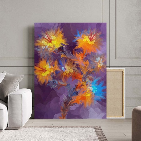 Tablou Canvas Modern Abstract - Abstract painting with multilayered flowers - Img 2