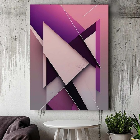 Tablou Canvas Modern Abstract - Lavander shapes - Img 2
