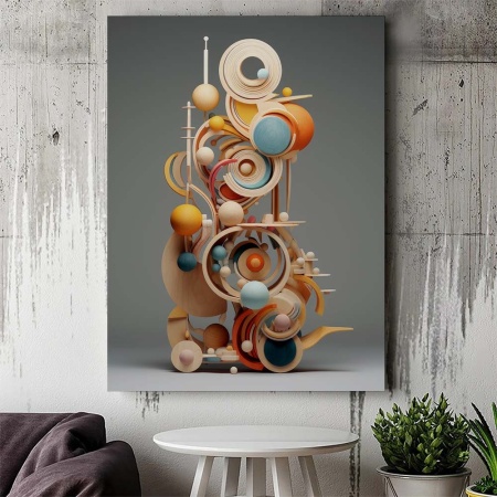 Tablou Canvas Modern Abstract - Surrealist Wooden Art - Img 2