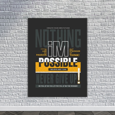 Tablou Canvas Motivational - Motivational quotes (black modern layout) - Img 3