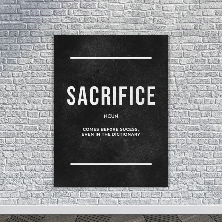 Tablou Canvas Motivational - Sacrifice (definition - black) - Img 3