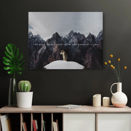 Tablou Canvas Motivational - The best view (wolf) - Img 3