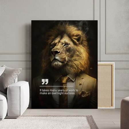 Tablou Canvas Personalizat - Business Animals - Golden Lion - Img 3