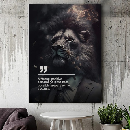 Tablou Canvas Personalizat - Business Animals - Lion (confident look) - Img 3