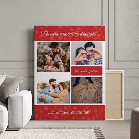 Tablou Canvas Personalizat - Povestea noastra de dragoste (poze si nume) - Img 2