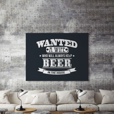Tablou Canvas Wanted A Wife With Beer - Img 3