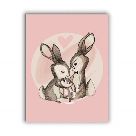 Tablou Copii - Happy Rabbit Family - Img 3