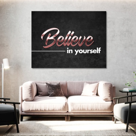 Tablou Motivational - Believe in yourself (bronze) - Img 3