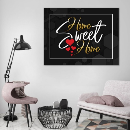 Tablou Motivational - Home sweet home (hearts) - Img 4