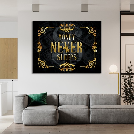 Tablou Motivational - Money never sleep - Img 6