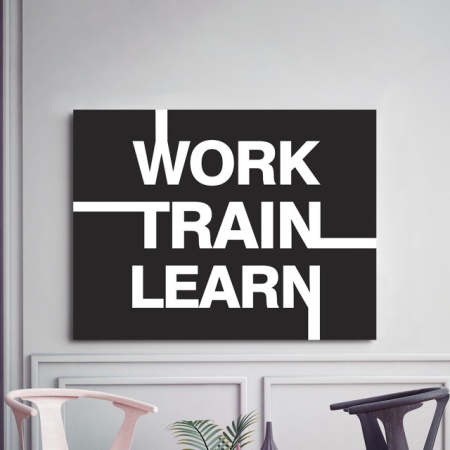 Tablou Motivational - Work, Train, Learn - Img 3