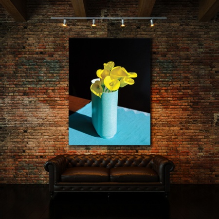 Tablou Office - Yellow Flowers, Blue Vase - Img 3