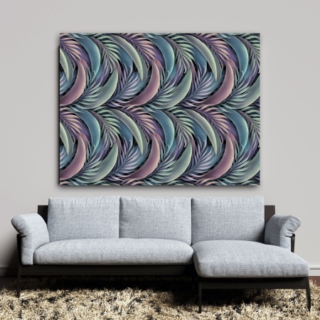 Tablou Vegetatie - Pattern cu frunze exotice pastel (035) - Img 5