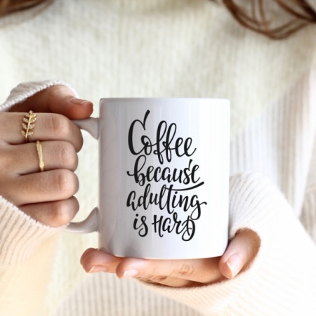 Cana cu Mesaj Coffee Because Adulting Is Hard - Img 3