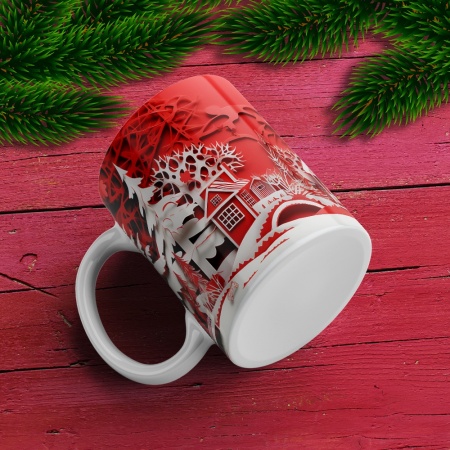 Cana De Craciun - Red and White 3D Winter - Img 3