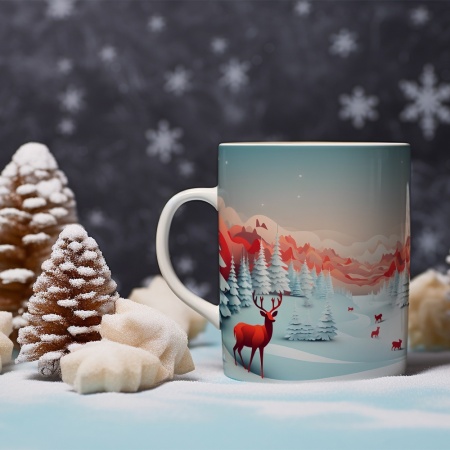 Cana De Craciun - Red Paper Reindeers - Img 2