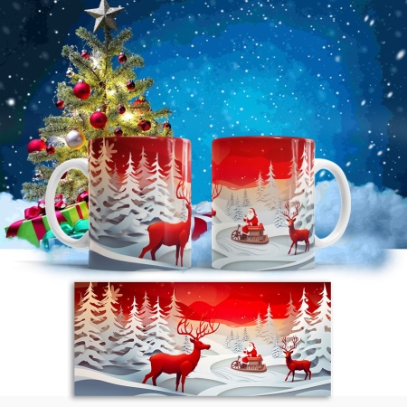 Cana De Craciun - Santa and Reindeers - Img 2