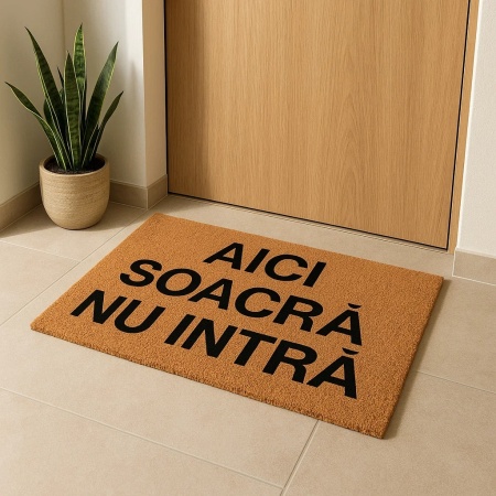 Covor de intrare personalizat - 60x40cm - AICI SOACRA NU INTRA - Img 3