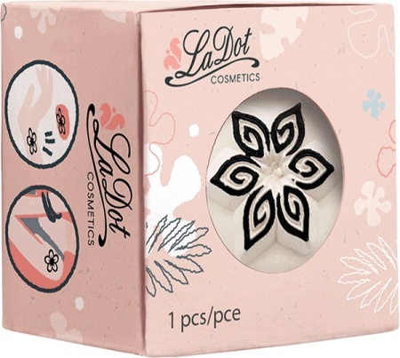 Ștampilă ceramică tatuaje temporare LaDot Cosmetics, S – Floare petale spirală - Img 3