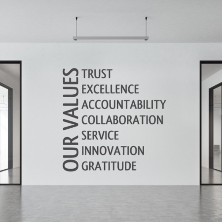 Sticker De Perete Our Values - Valorile Noastre