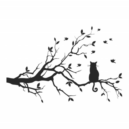 Sticker De Perete Tree Branch Cat - Img 3