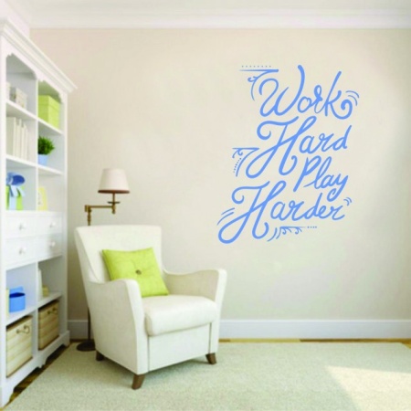 Sticker De Perete Work Hard, Play Harder - Img 3