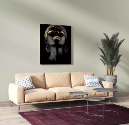 Tablou Canvas Golden Lips And Hair - Img 6