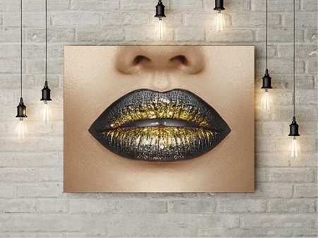Tablou Canvas Golden Lips - Img 3