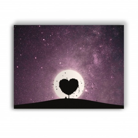 Tablou Canvas Heart Tree Silhouette - Img 3