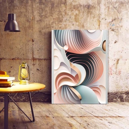 Tablou Canvas Modern Abstract - Abstract pastel shells - Img 2