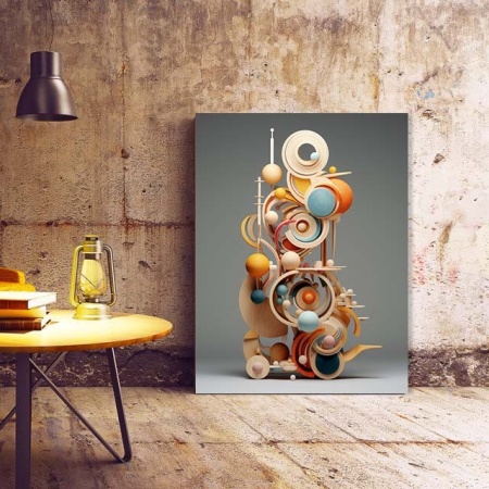 Tablou Canvas Modern Abstract - Surrealist Wooden Art - Img 3