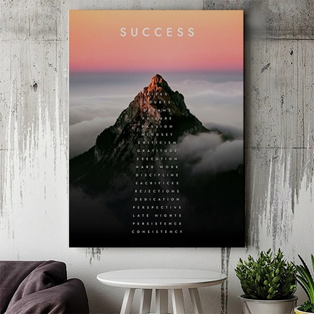 Tablou Canvas Motivational - The meaning of success (mountain peak) - Img 2