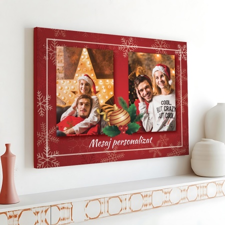 Tablou Canvas Personalizat - 2 poze si mesaj de Craciun - Img 10