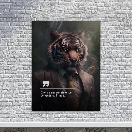 Tablou Canvas Personalizat - Business Animals - Tiger (profile) - Img 2