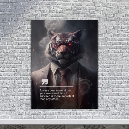 Tablou Canvas Personalizat - Business Animals - Villain Tiger - Img 3