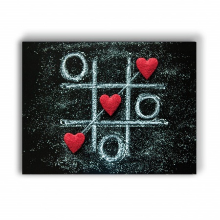 Tablou Canvas Tic Tac Toe Hearts - Img 4