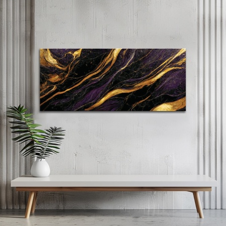 Tablou Fluid Marble with Purle and Golden Waves (088) - Img 3