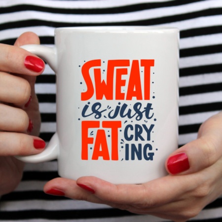 Cana cu Mesaj Sweat Is Just Fat Crying - Img 4