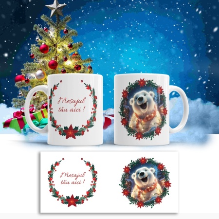 Cana De Craciun - Cute Baby Polar Bear (mesaj personalizat) - Img 2