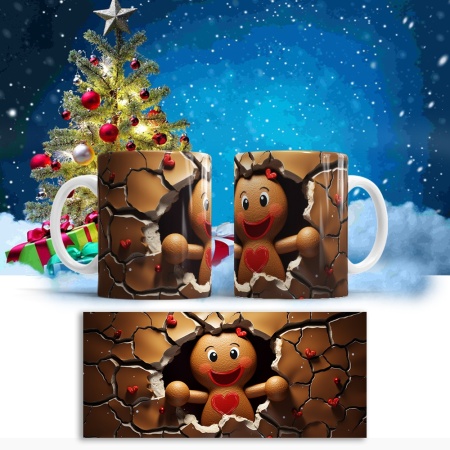 Cana De Craciun - Cute Cookie Girl with Heart - Img 2