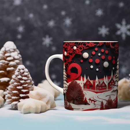 Cana De Craciun - Quilling Winter Landscape - Img 2