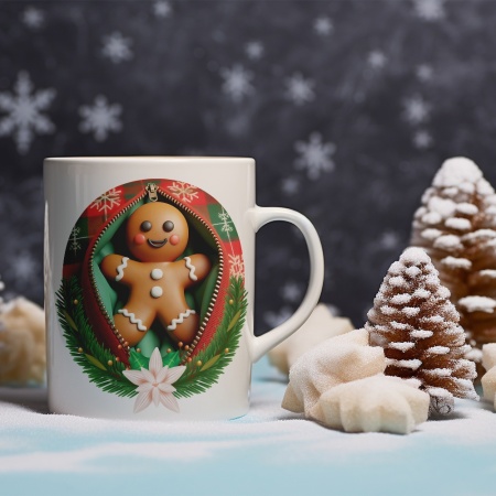 Cana De Craciun - Smiling Gingerbread Man (mesaj personalizat) - Img 2
