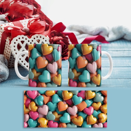 Cana Valentine's Day - Inimi multicolore 3D - Img 2