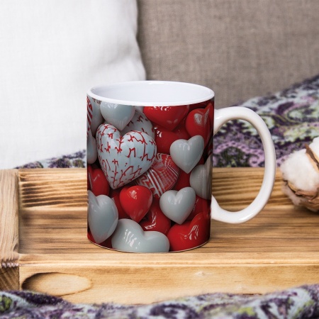 Cana Valentine's Day - White and Red Marble Hearts - Img 3